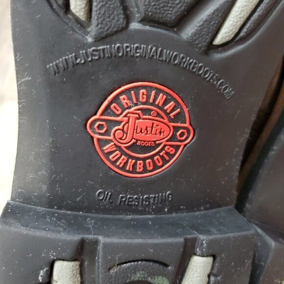 Justin Boots WK4670 - Stampede Blade Green Round Toe Wellington Work Boots - Picture 13 of 16